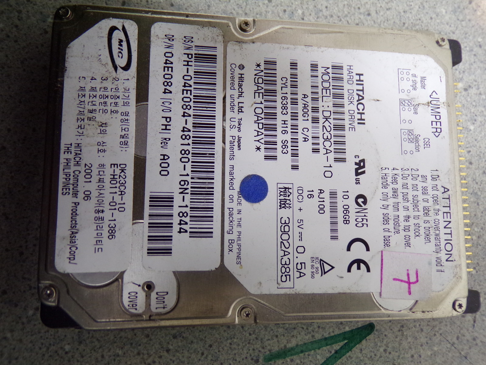 Hitachi Hard Drive 10.06GB DK23CA-10 *FREE SHIPPING*