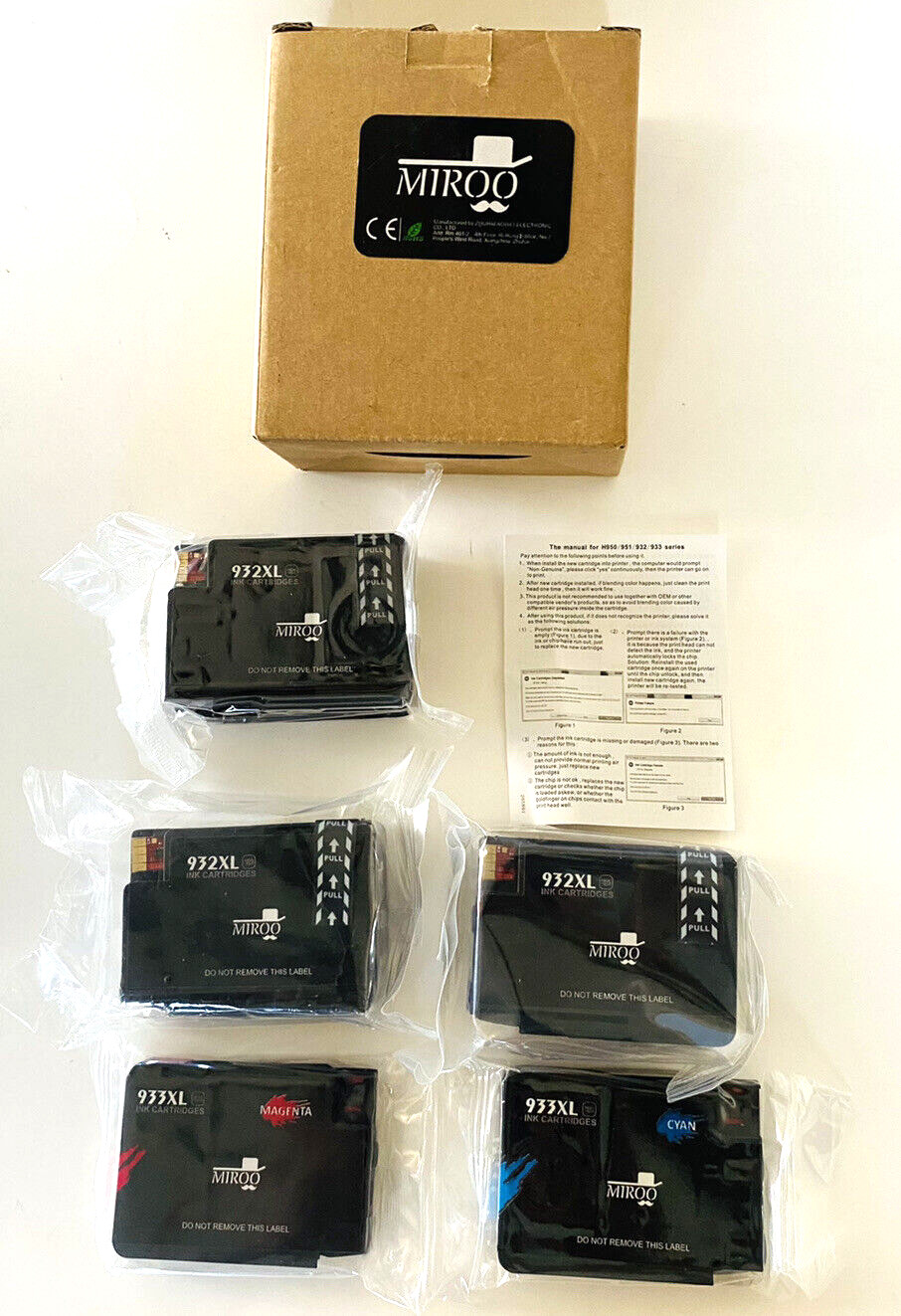 Miroo Ink Cartridge Set 932XL, 933XL Cyan Magenta