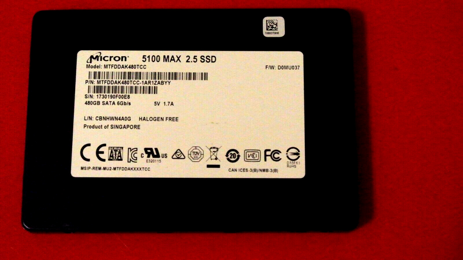 Micron 5100 Max MTFDDAK480TCC 480GB 2.5