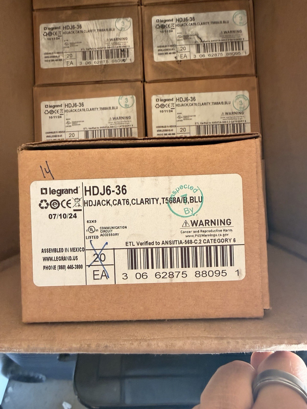 Legrand HDJ6-36 Cat6 RJ-45 Jack T568A/B Blue Modular Jacks lot off 200pcs