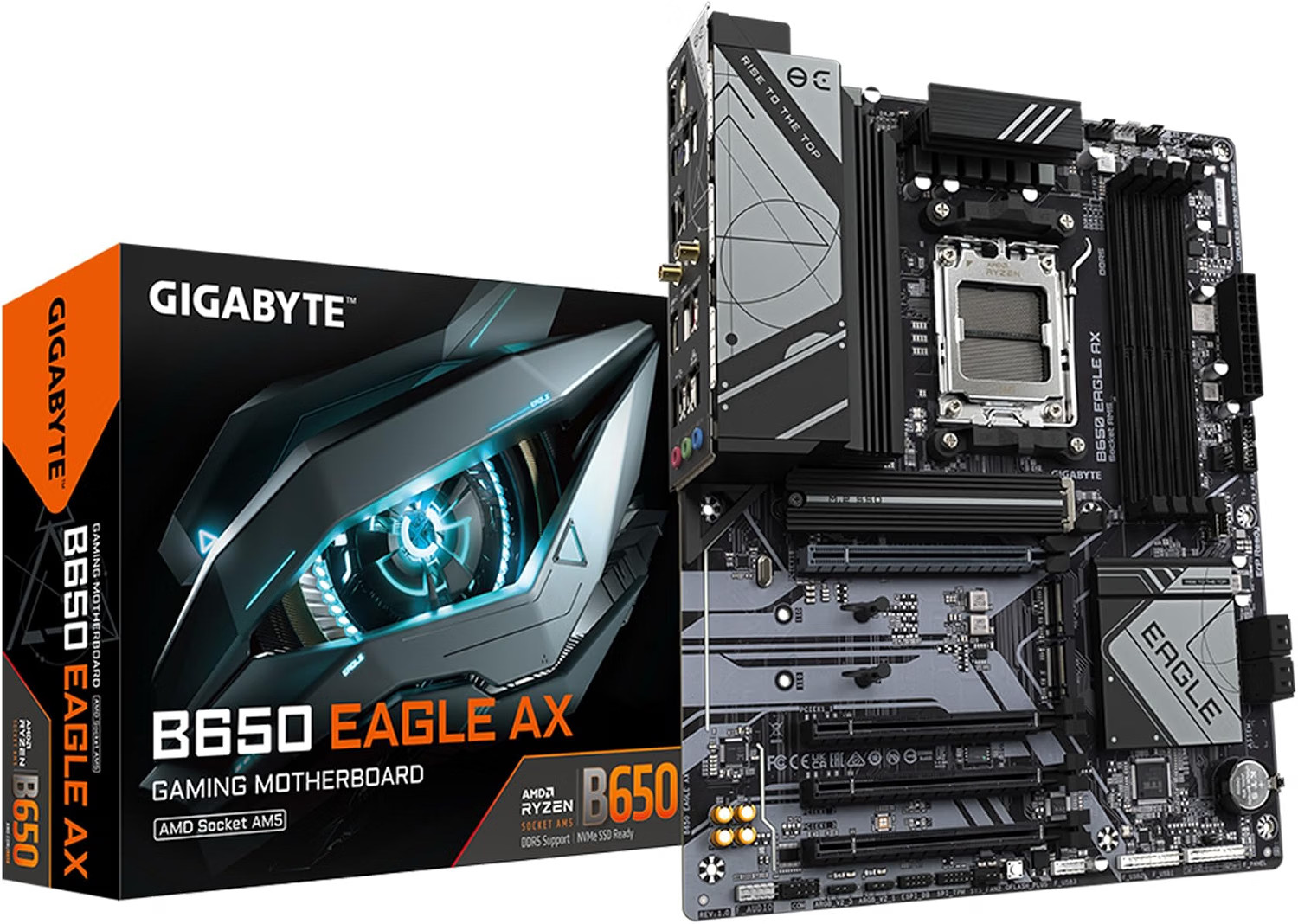 B650 Eagle AX AM5 LGA 1718 ATX Motherboard, DDR5, Triple M.2 Slots