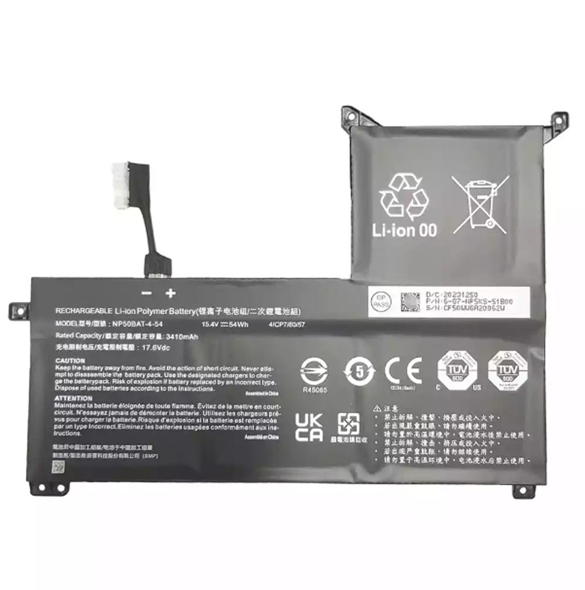 Genuine Battery NP50BAT-4-54 For Clevo X17 NP70 AT22 Gigabyte G5 KF/KEGE Series
