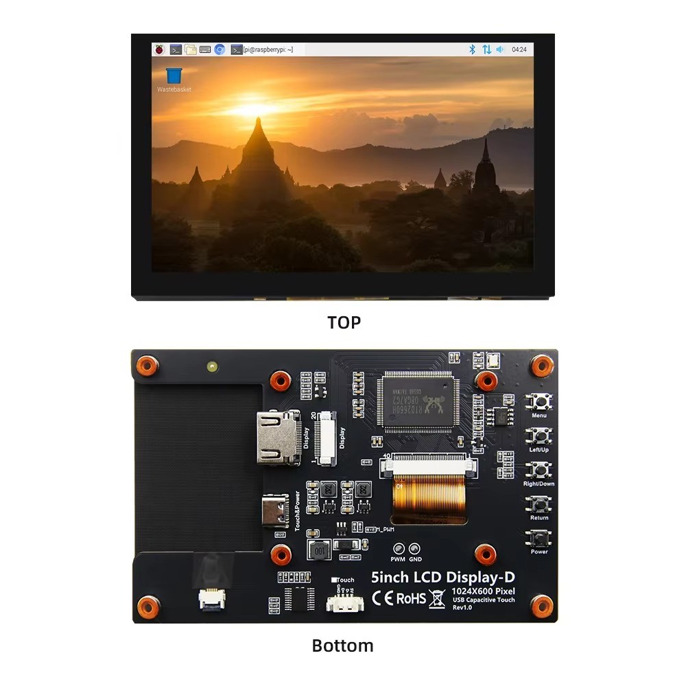 HZWDONE 5/7 inch HDMI Capacitive Touch Screen IPS Display for Raspberry Pi