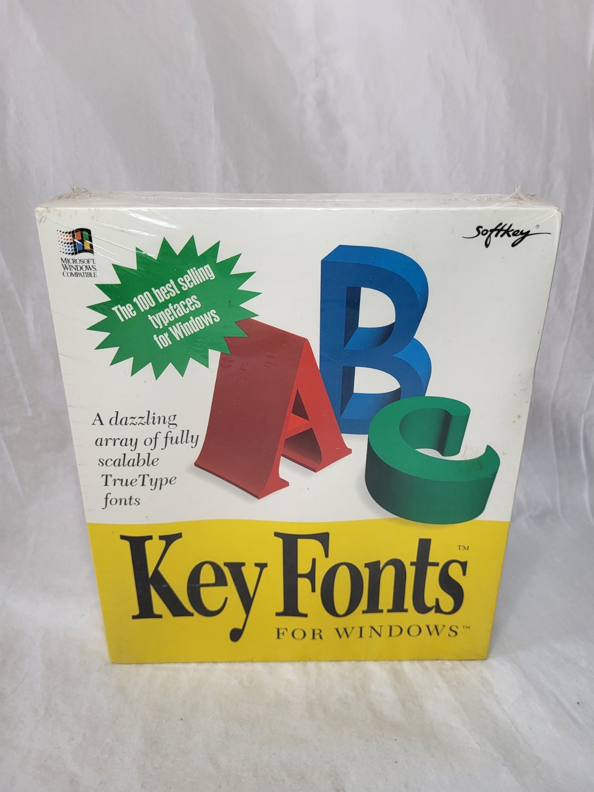 Microsoft Key Fonts for Windows BRAND NEW SEALED Old Stock NOS Softkey VTG 1994