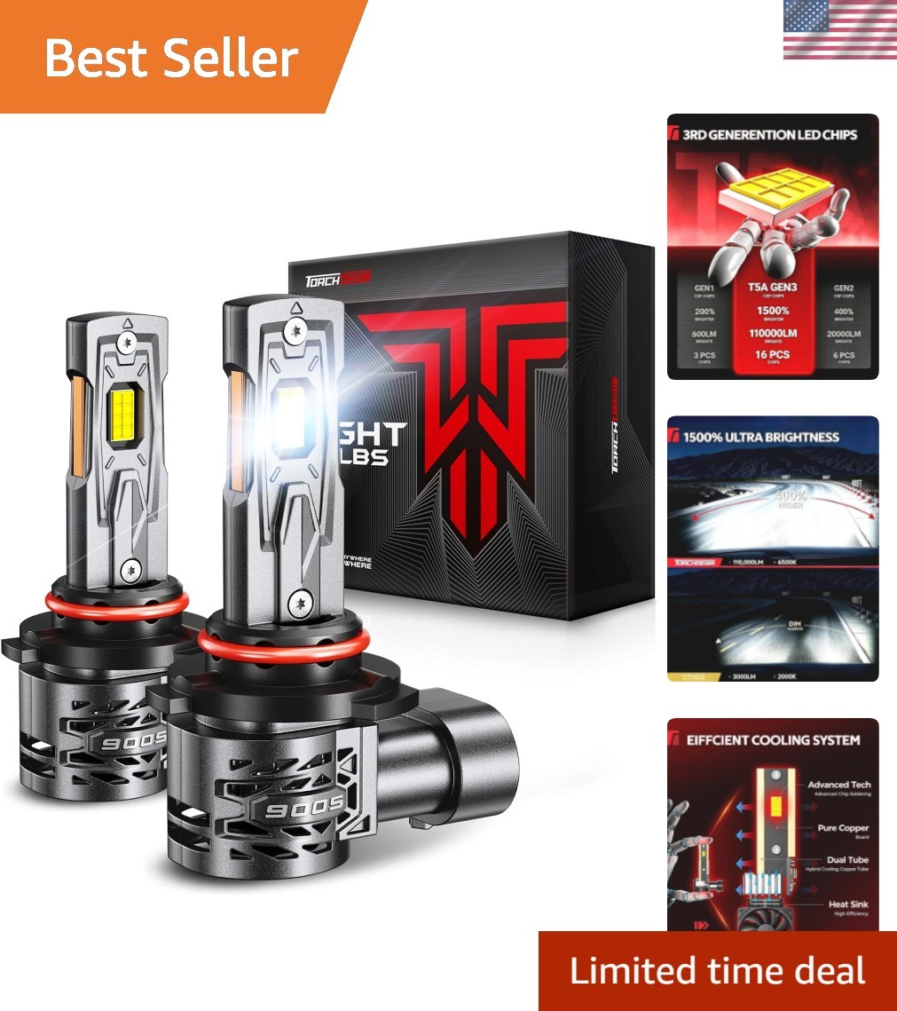 2026 1500% Super Brighter 9005/HB3 Bulbs, 110,000LM, 1:1 Size, 6500K Cool Whi...