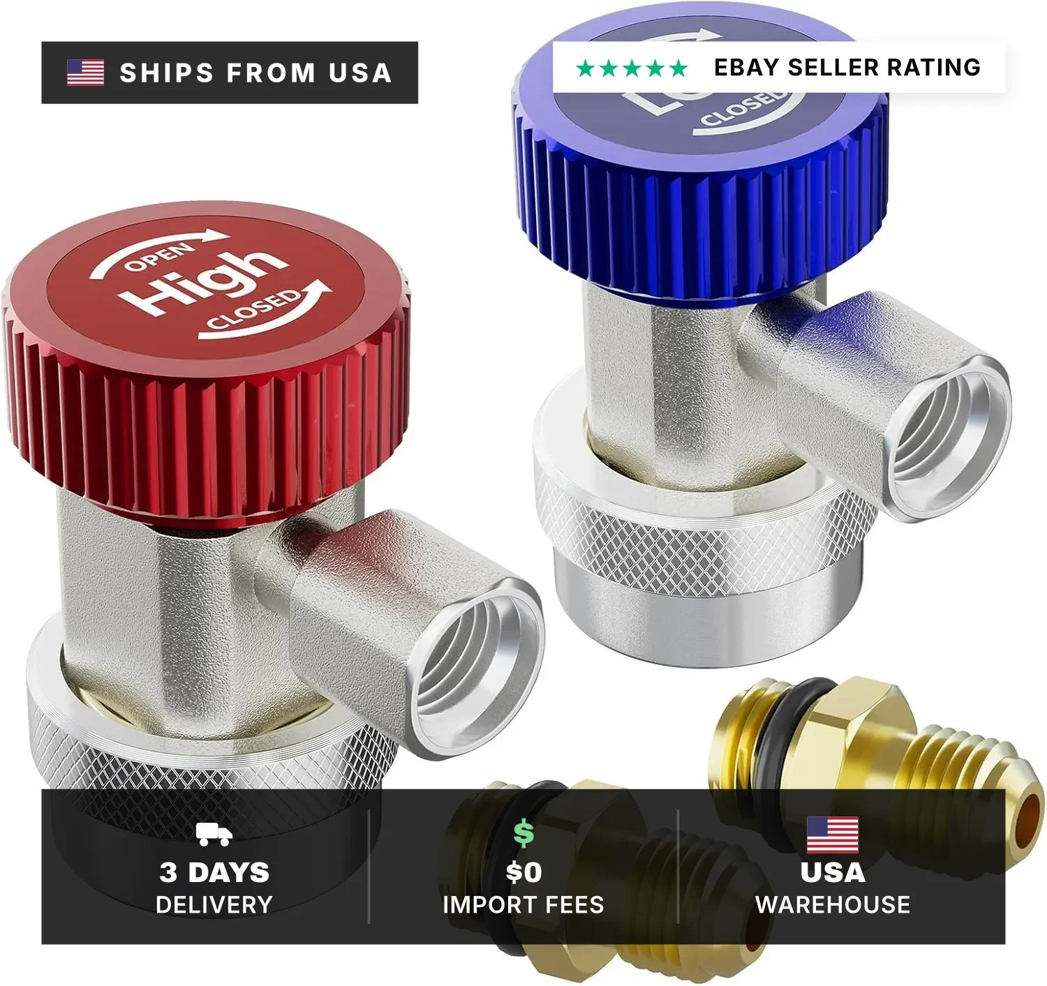 R134a Adapter,Adjustable R134a Quick Couplers Adapter,R134a Connector 1/4 Inch Q