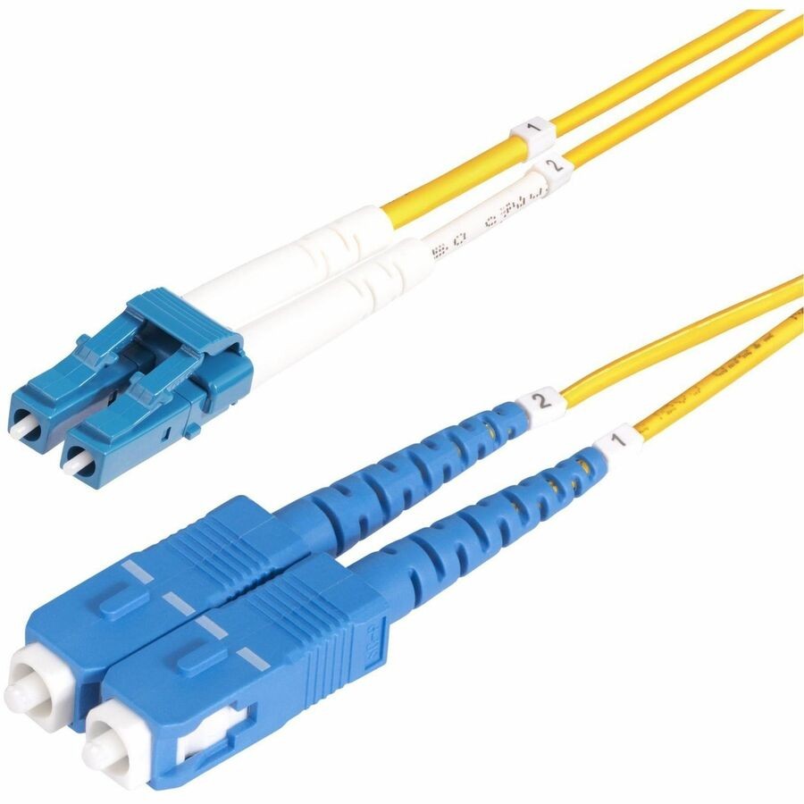 StarTech 20m (65.6ft) LC to SC (UPC) OS2 Single Mode Duplex Fiber Optic Cable,
