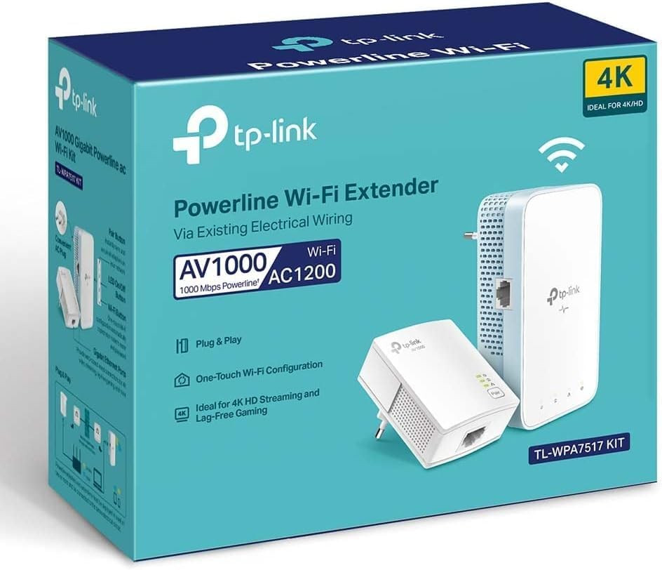 TP-LINK TL-WPA7517 KIT AV1000 GIGABIT POWERLINE AC1200 Wi-Fi EXTENDER