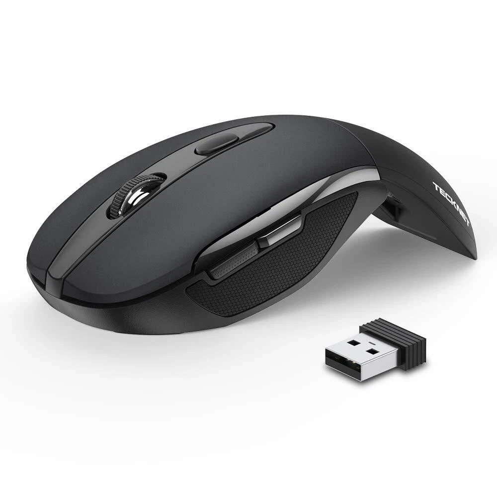 Folding Wireless Mouse, 2.4G Travel Mouse with USB Receiver, Wireless Mouse for
