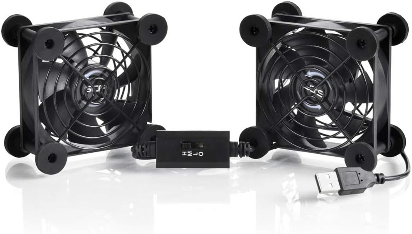 Ventilador USB Doble 80mm 5V Control Velocidad Portatil PS Xbox TV PC Router