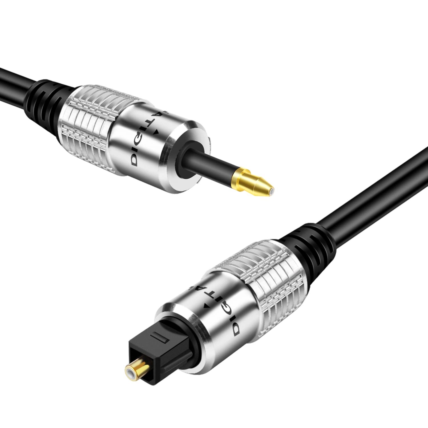TNP Mini Toslink to Toslink Digital Optical Audio Cable, 3 Feet, S/PDIF
