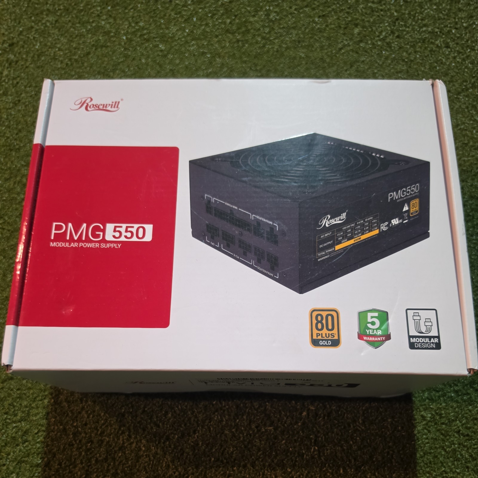 Rosewill PMG550 80 Plus Gold Certified 550W Full Modular Power Supply 12V