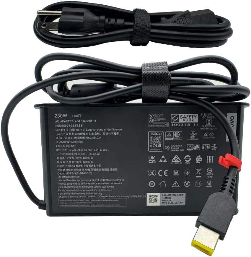 New Slim 230W Legion 5i Charger Compatible with Lenovo Legion T62-5