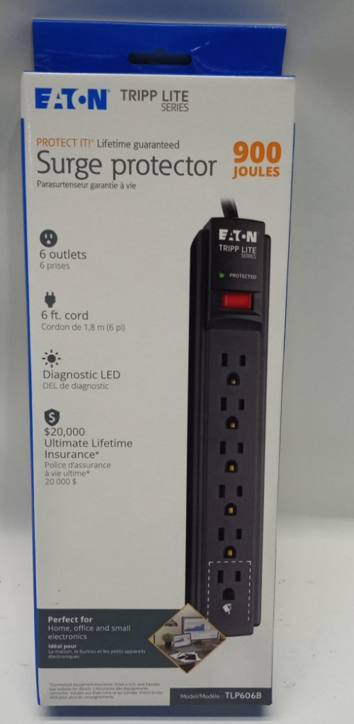 NEW Open Box Eaton Tripp Lite Protect It Surge Protector TLP606B N2094 C9