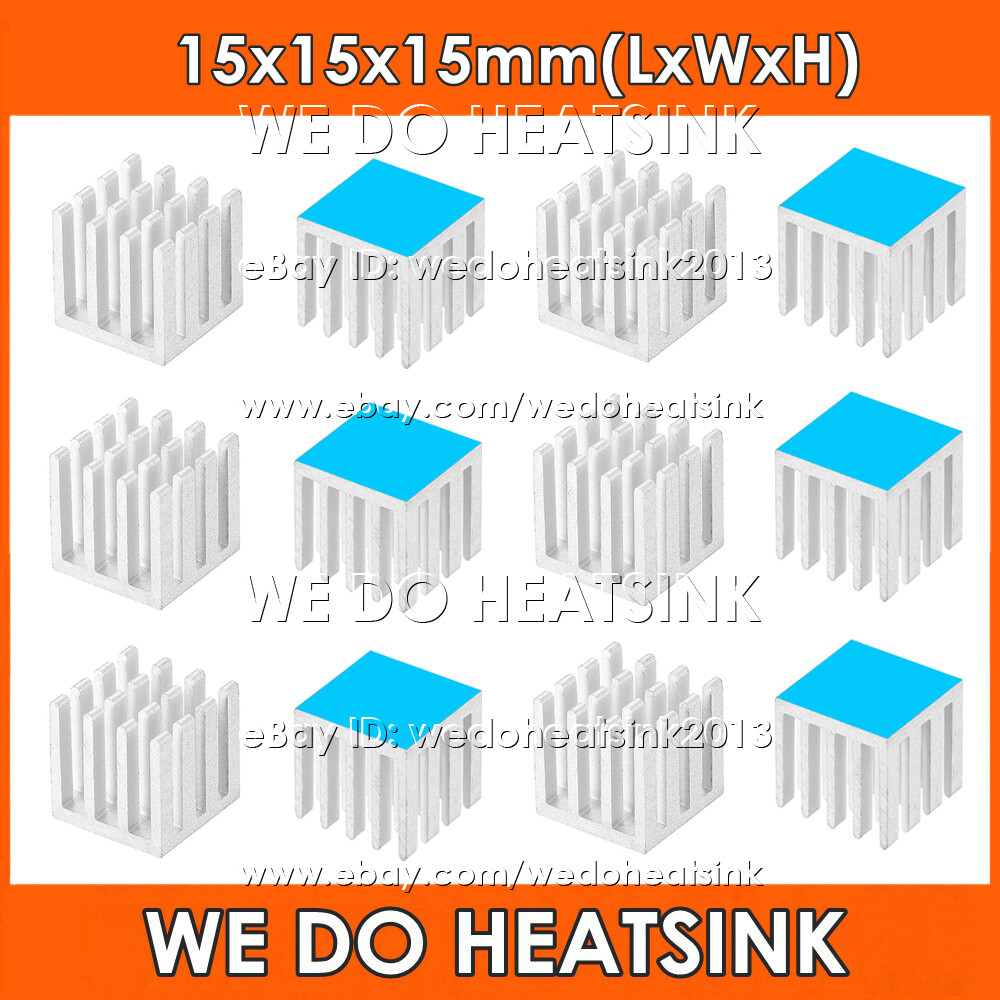 15x15x15mm Zigzag Silver Aluminum Heatsink Cooler Radiator With Adhesive Pad