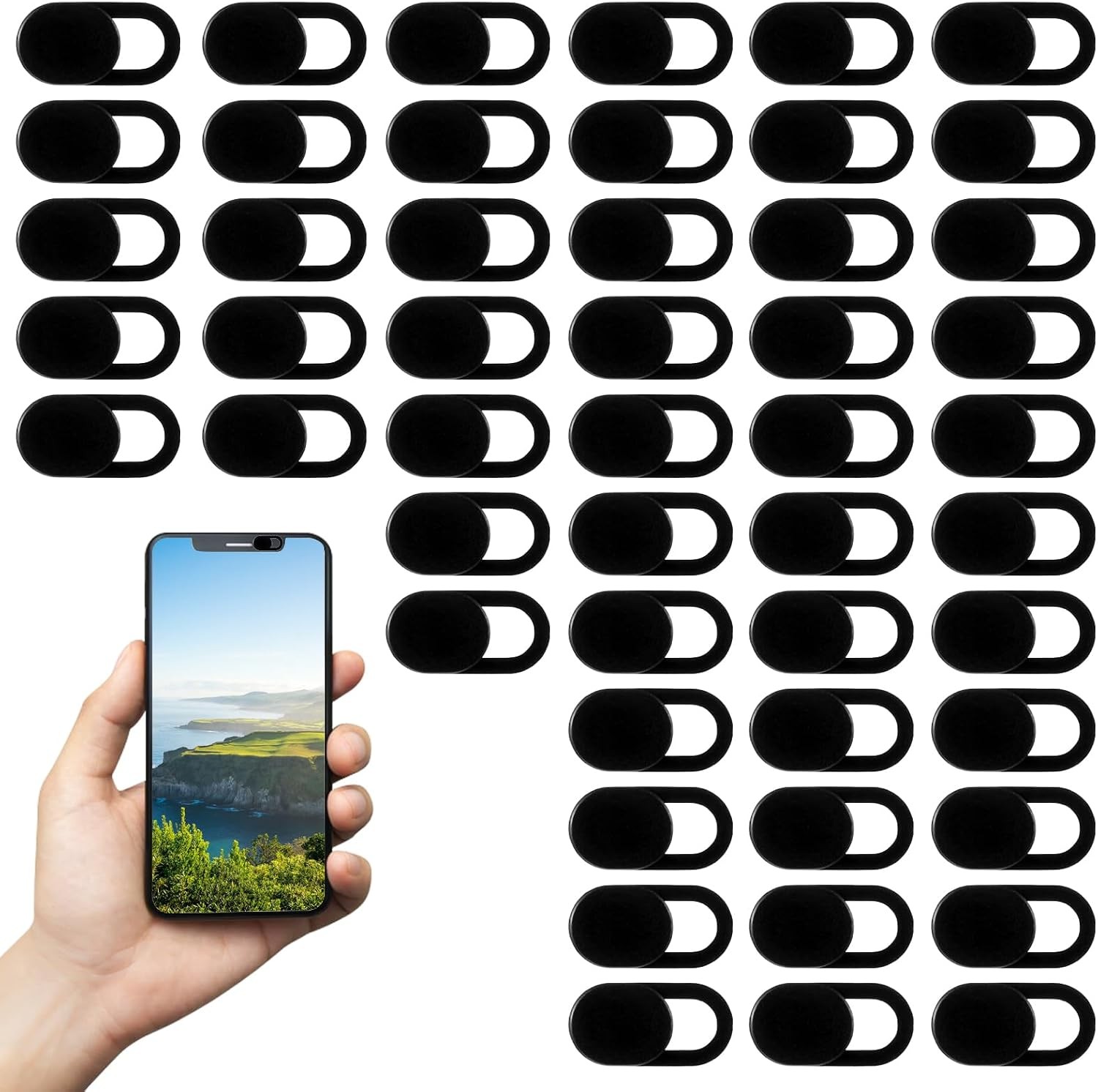 50 Pcs Ultra-Thin Webcam Cover Slide for Laptop, Computer, Phone
