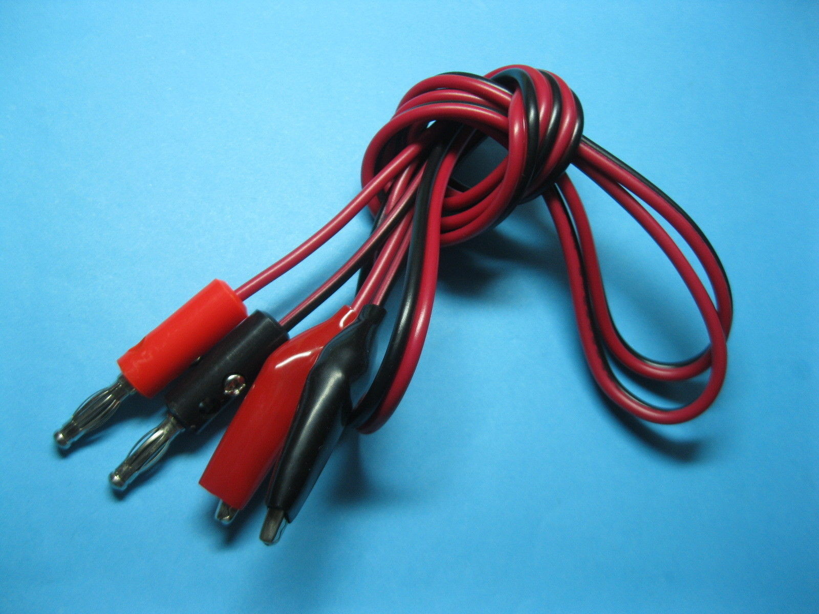 4 pcs Banana Plug to Alligator Clip Test Lead Cable Red Black 100cm B Type New