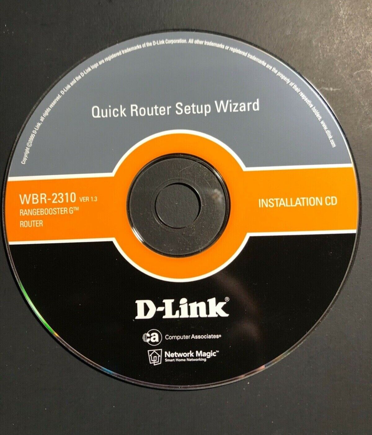 D-Link WBR-2310 WiFi Wireless Router Range Booster Install CD
