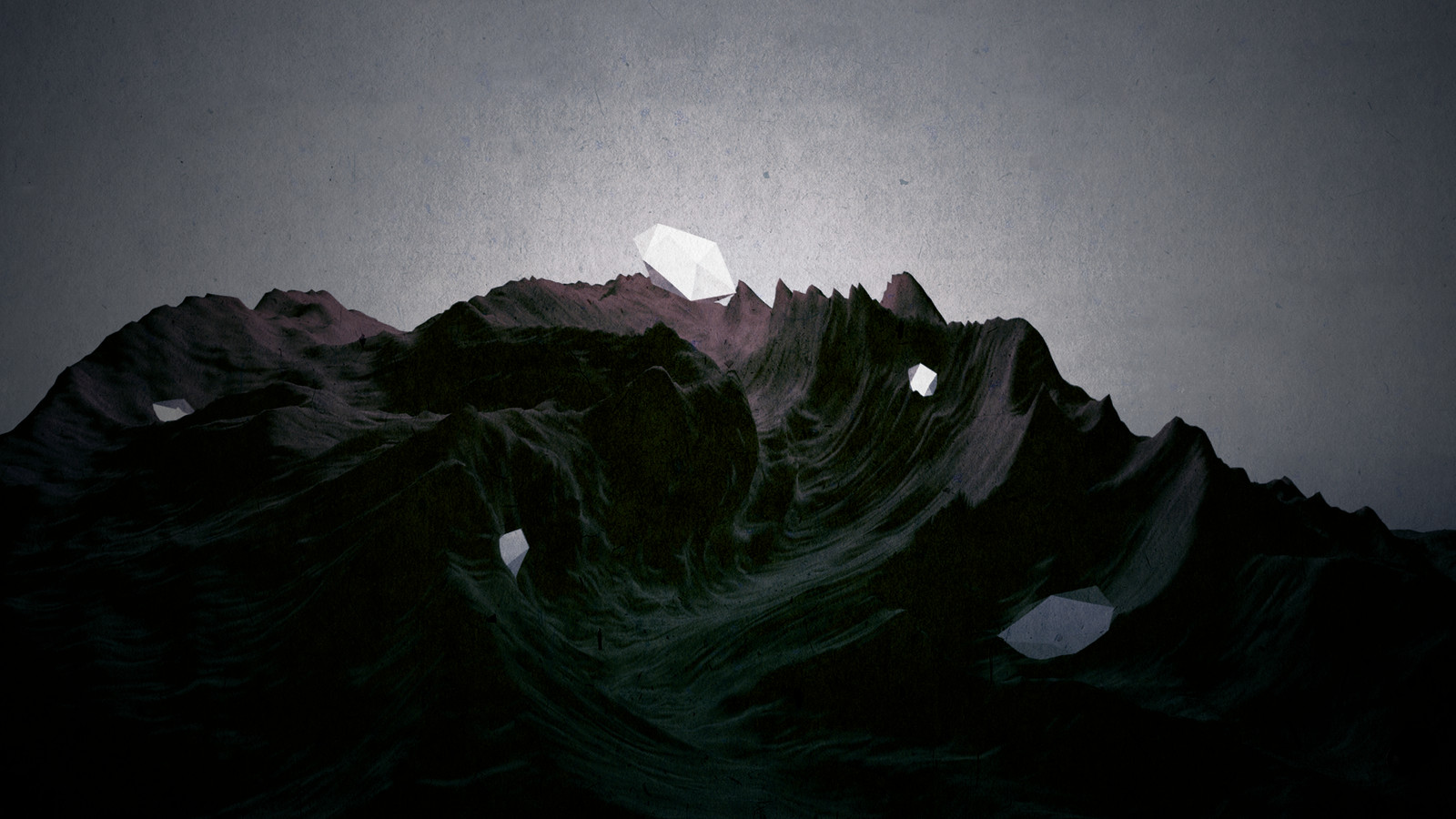 Landscape minimalism art dark abstract nature Custom Gaming Mat Desk