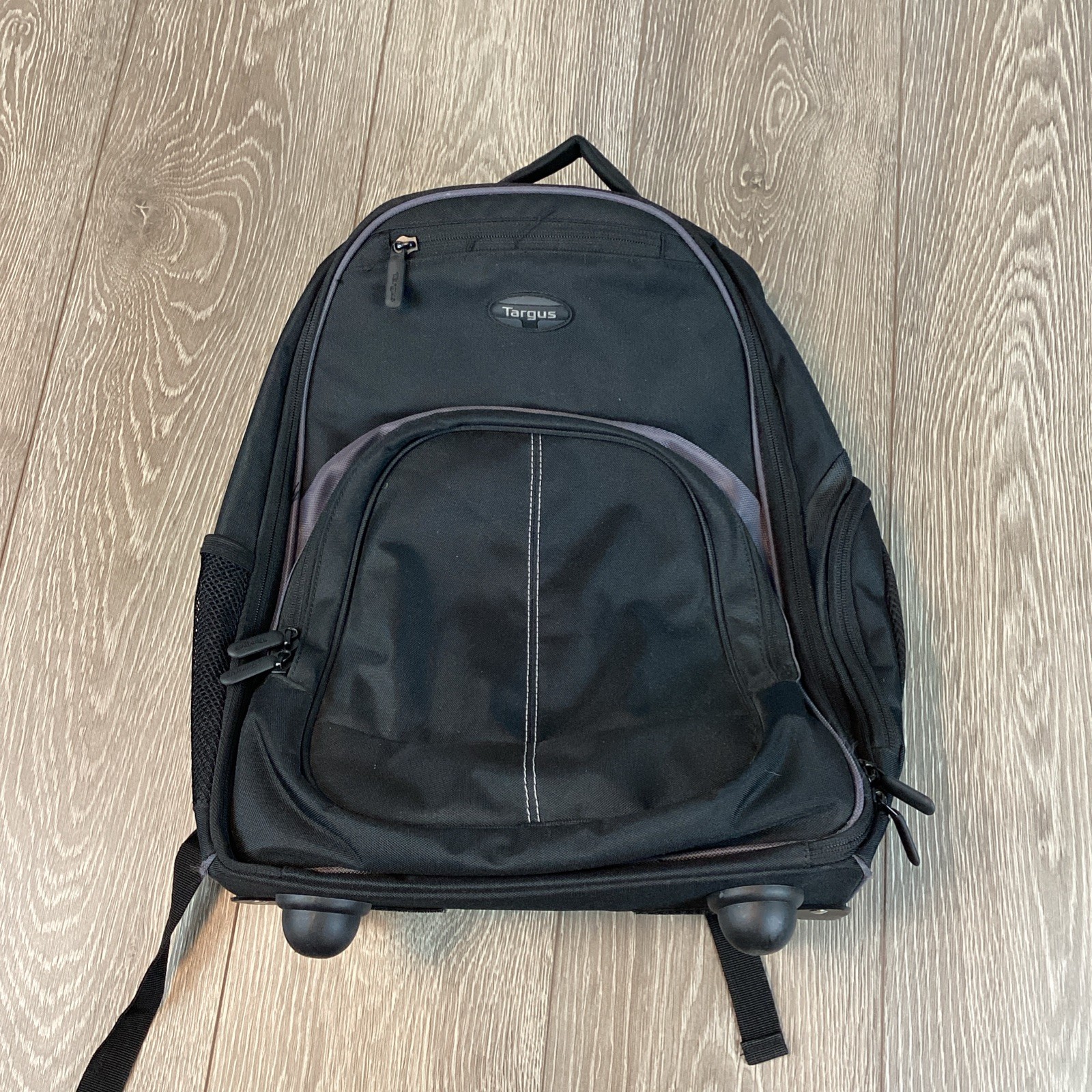 Targus Compact Rolling Backpack Black Lightweight Wheels Computer Bag Pockets
