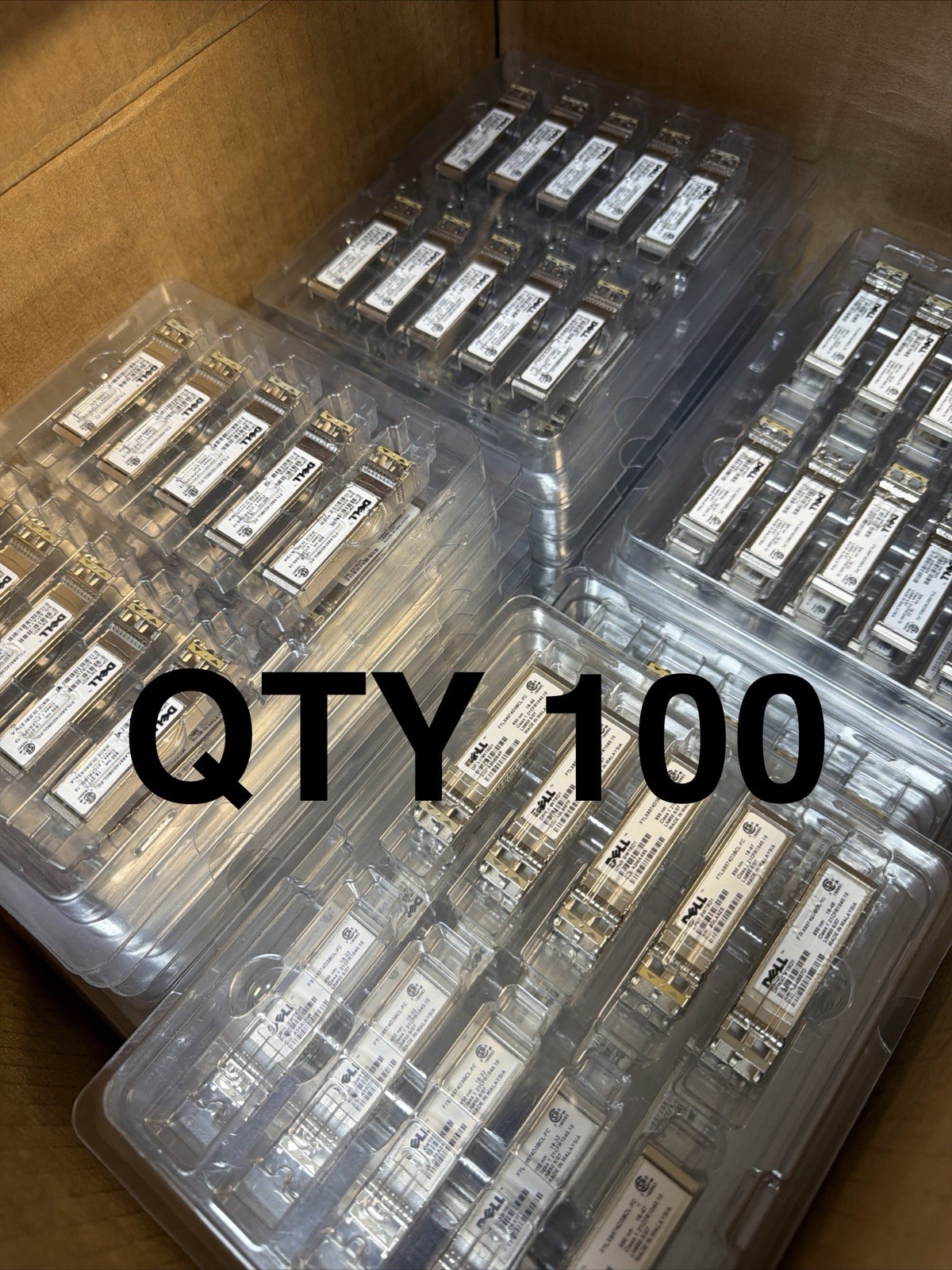 Qty 100 DELL FTLX8574D3BCL-FC 10GB SFP+ Transceiver 0WTRD1 850nm Grade A Tested