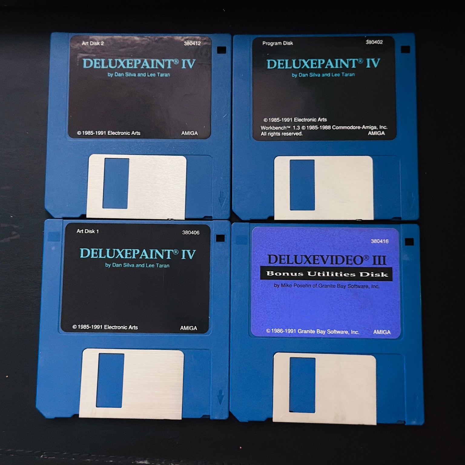 Electronic Arts DeluxePaint IV Amiga 3.5" Floppy Disk Software Lot