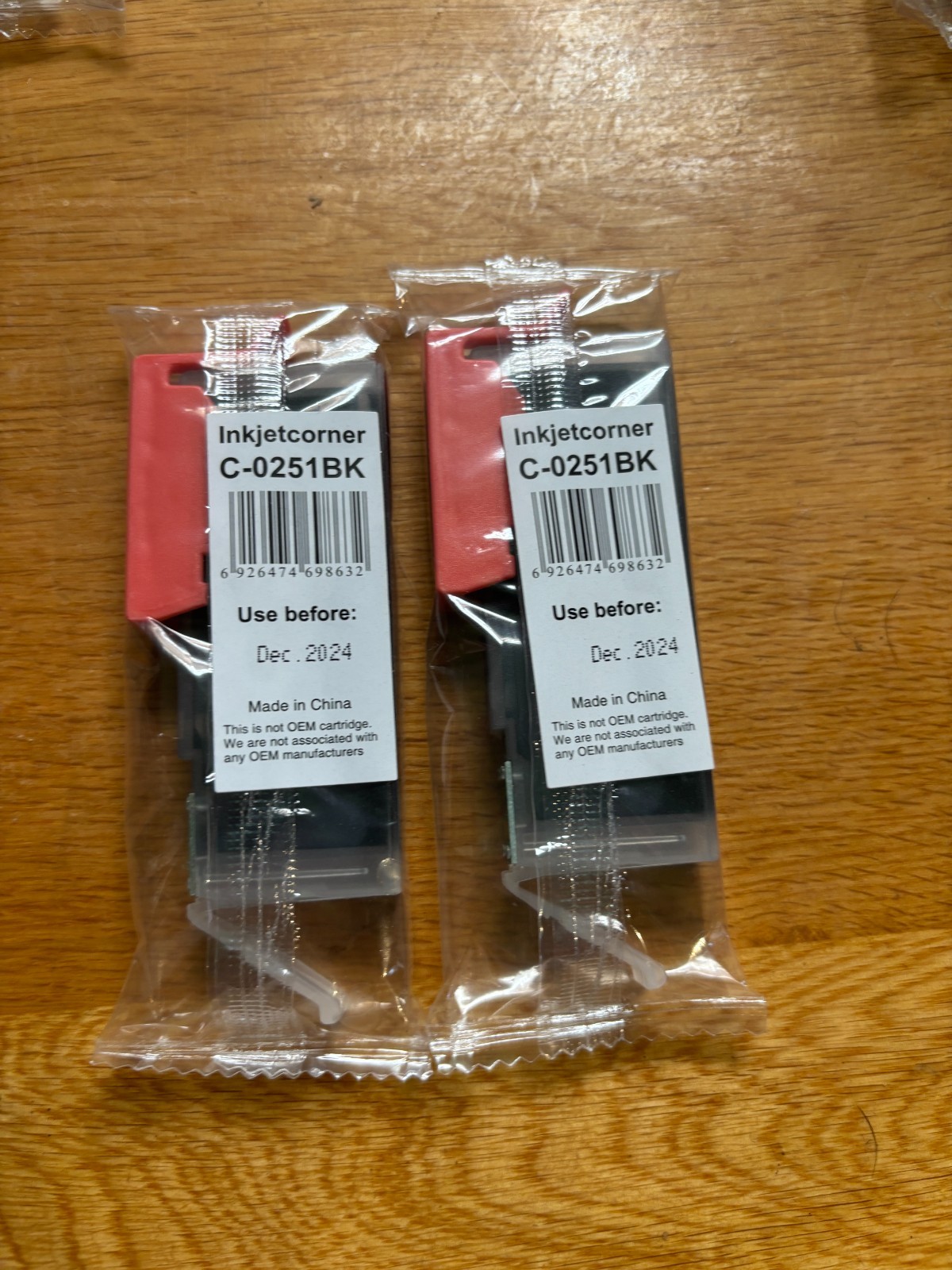 Compatible Canon 251BK Black Ink Cartridges Lot of 2 New Sealed Exp 12/2024