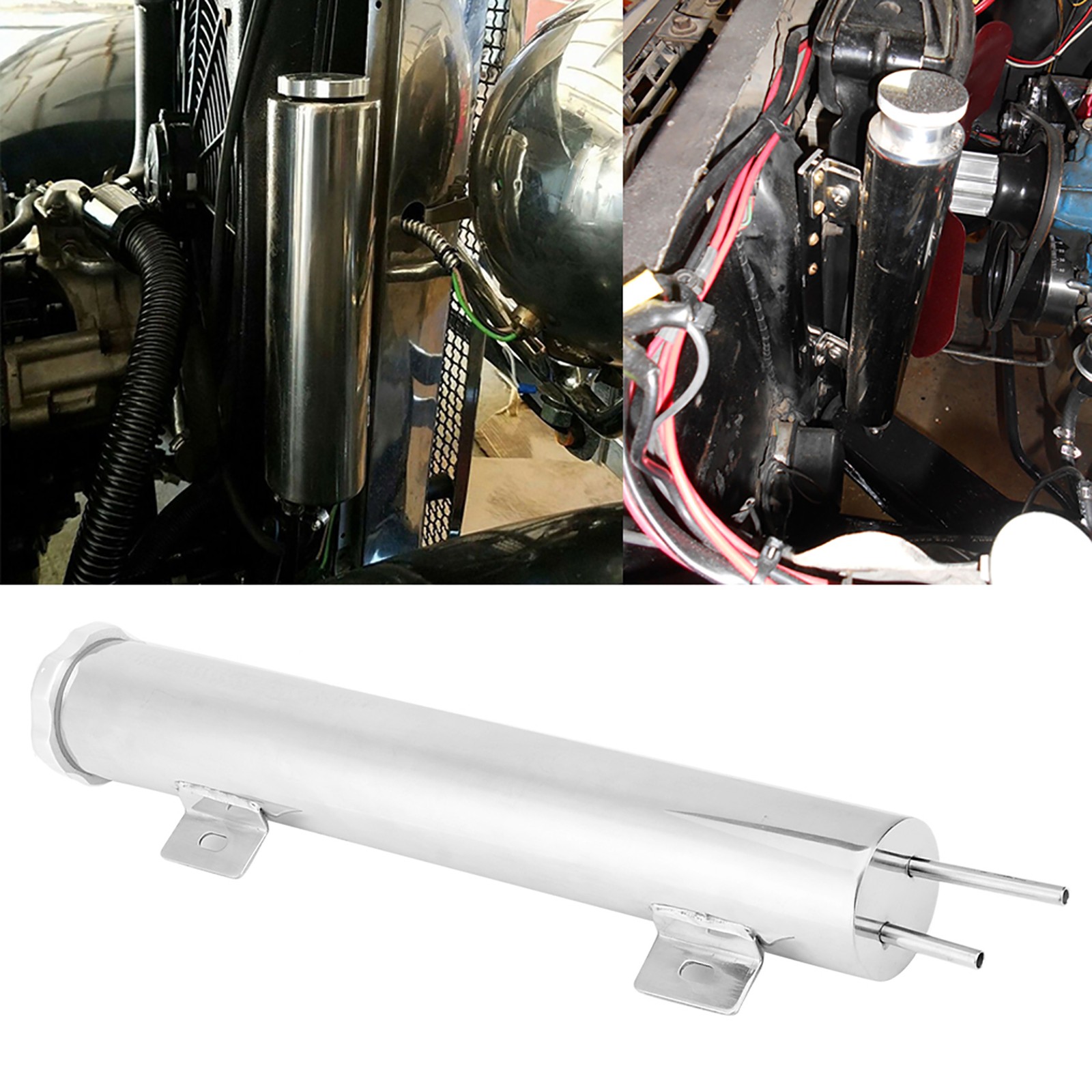 2 X 13in Stainless Steel Radiator Catch Can Increase Heat Dissipation For M