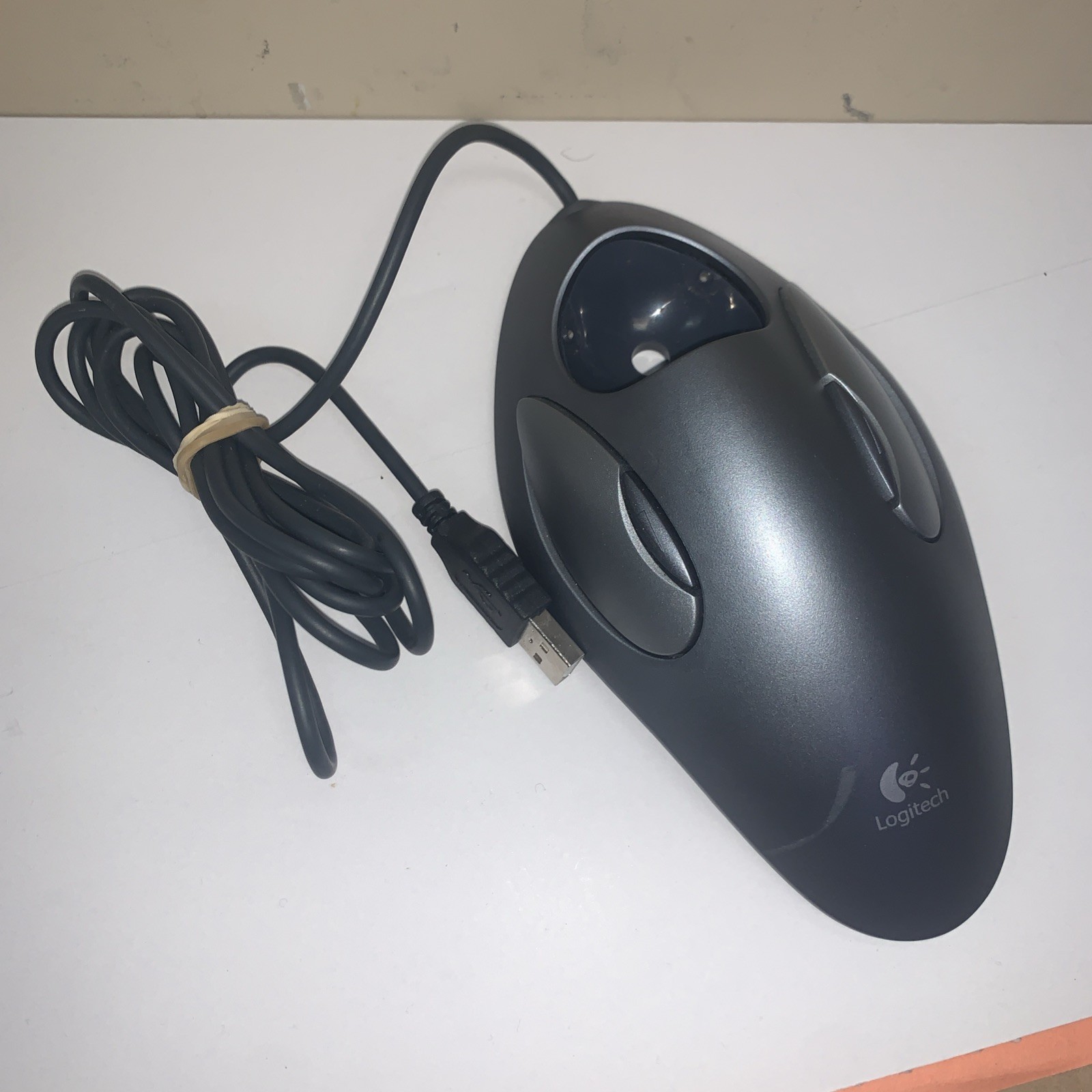 Logitech Logi Trackball Mouse T-BC21 810-000767 Marble Wired USB (NO BALL)