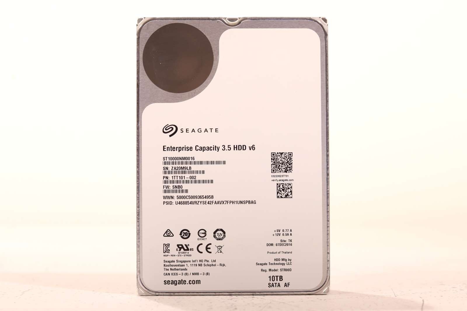 Seagate ST10000NM0016 10TB 3.5" 6Gb/s 7.2K RPM SATA Hard Drive P/N: 1TT101-002