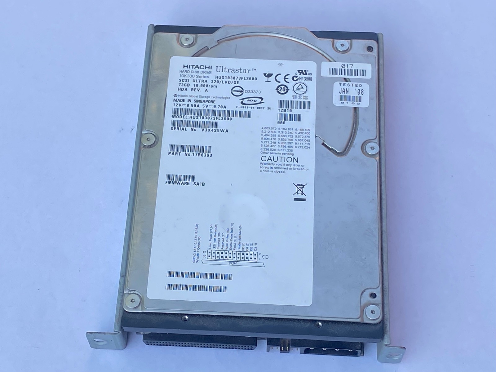 HITACHI ULTRASTAR 10K300 17R6393 HUS103073FL3600 73GB 10K 16MB SCSI