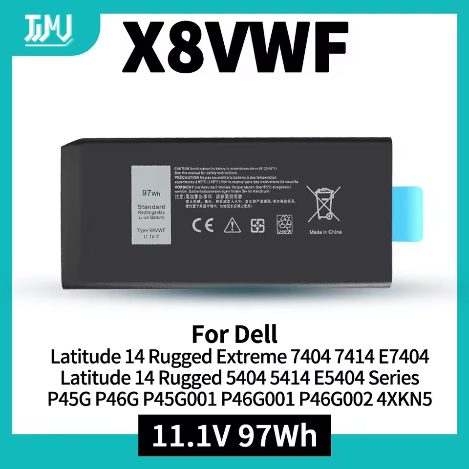  4XKN5 X8VWF Battery For Latitude 5404 5414 7404 7414 Rugged Extreme XRJDF 65WH