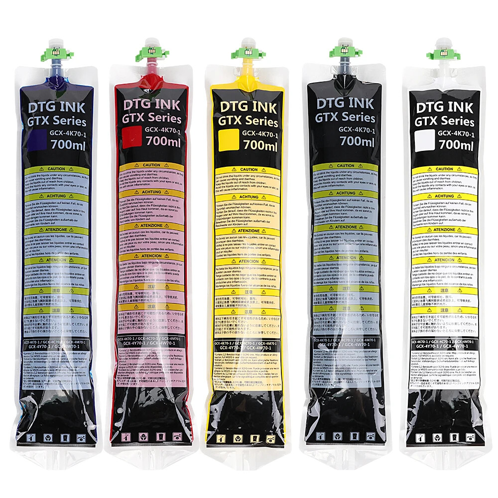 700ml/bag DTG Textile Ink with chips for Brother-GTX Pro GTX Printers