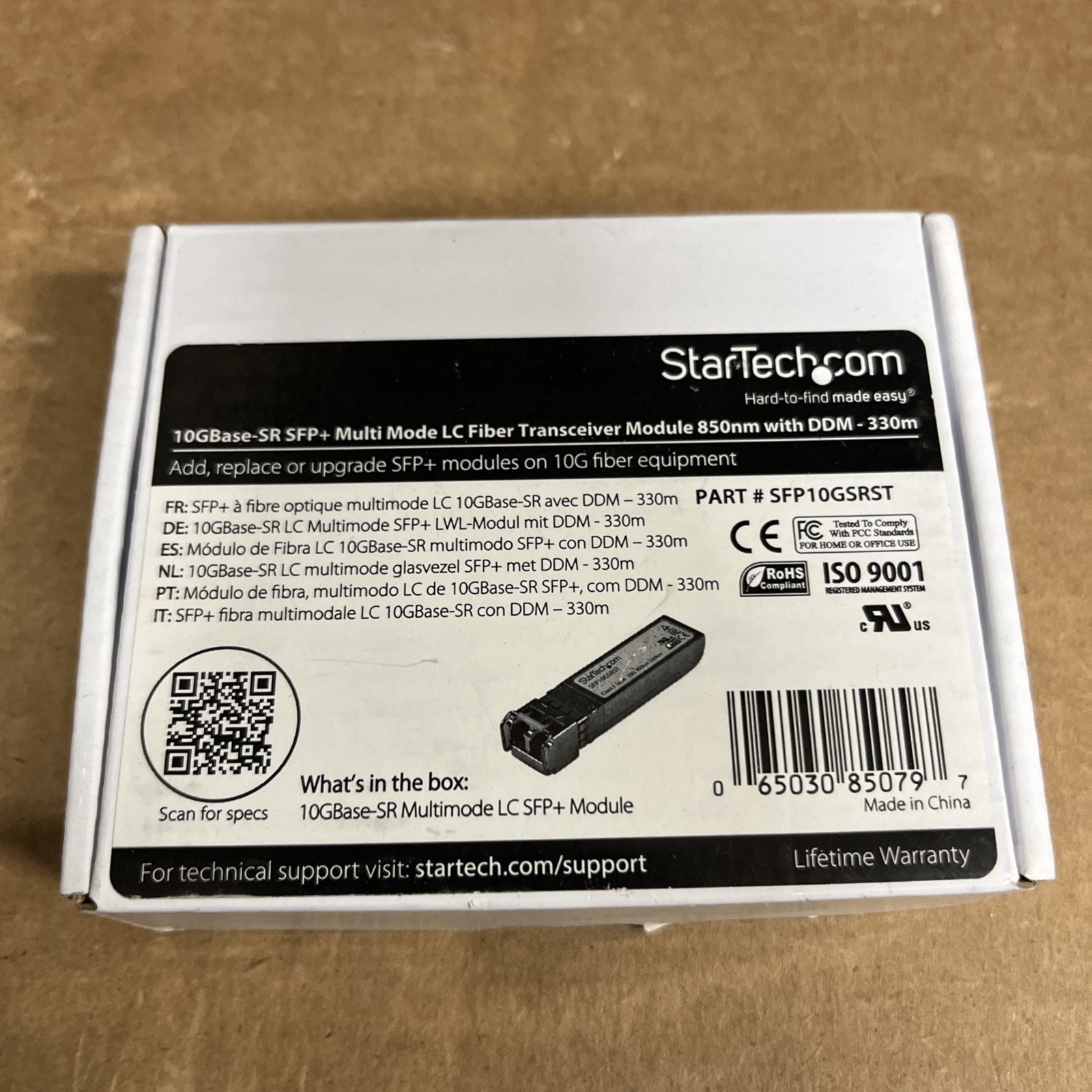 StarTech Cisco Compatible 10GBase-SR SFP+ Fiber Transceiver Module SFP10GSRST