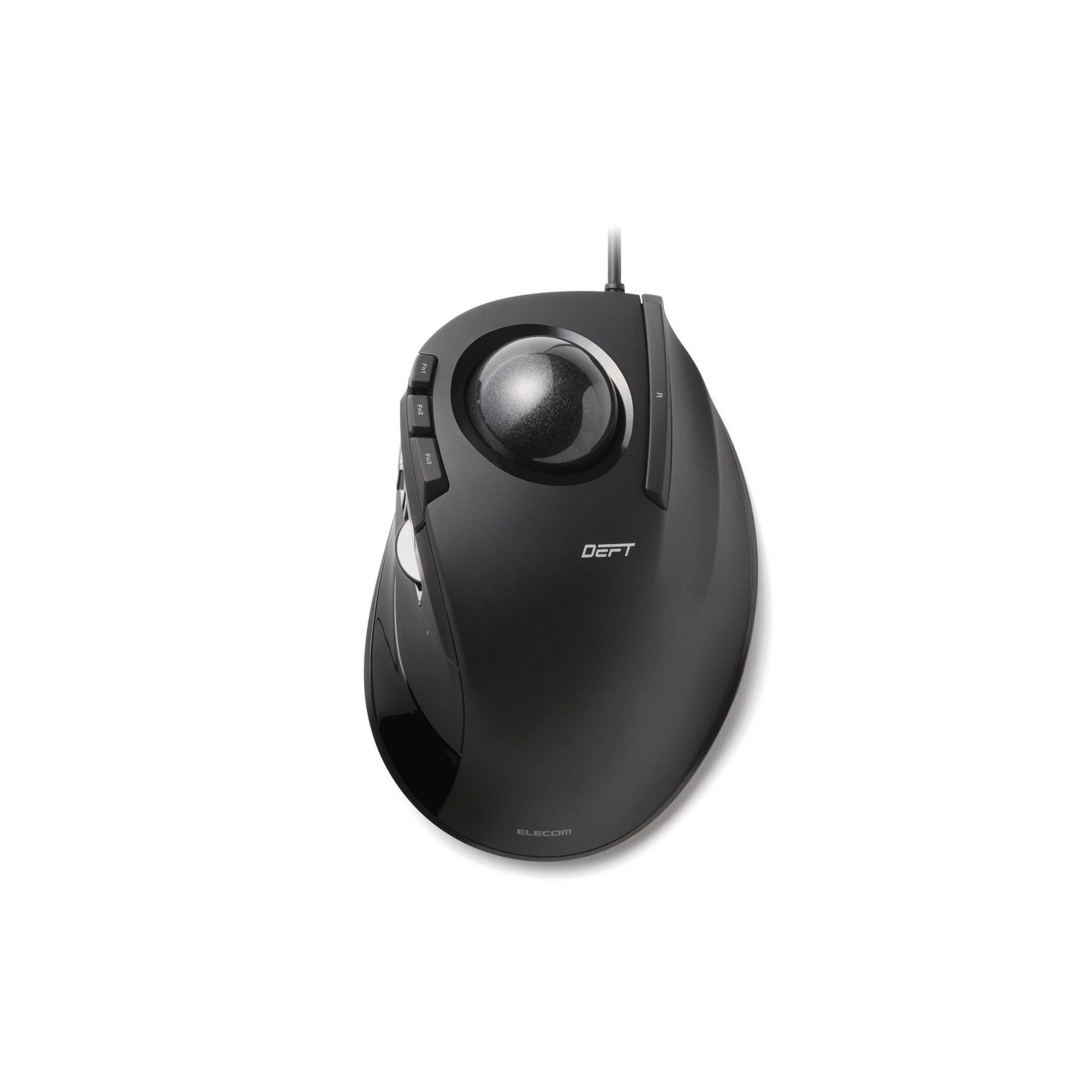 ELECOM DEFT Trackball Mouse, Wired, Finger Control, 8-Button Function with Sm...