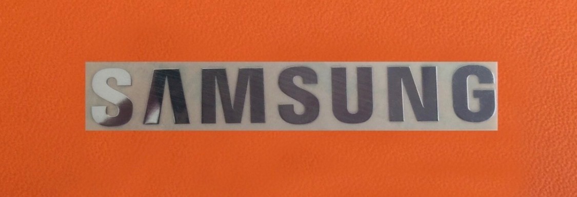1 PCS Sticker Logo for SAMSUNG Oven Burner washer dryer refrigerator 90mm x 13mm