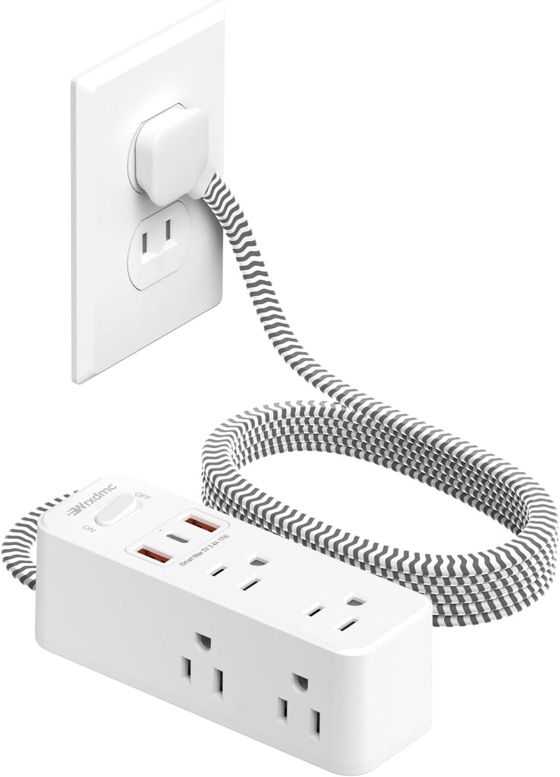 2 Prong Power Strip, WRXDMC 2 Prong to 3 Prong Outlet Adapter,1400J... Fast Ship