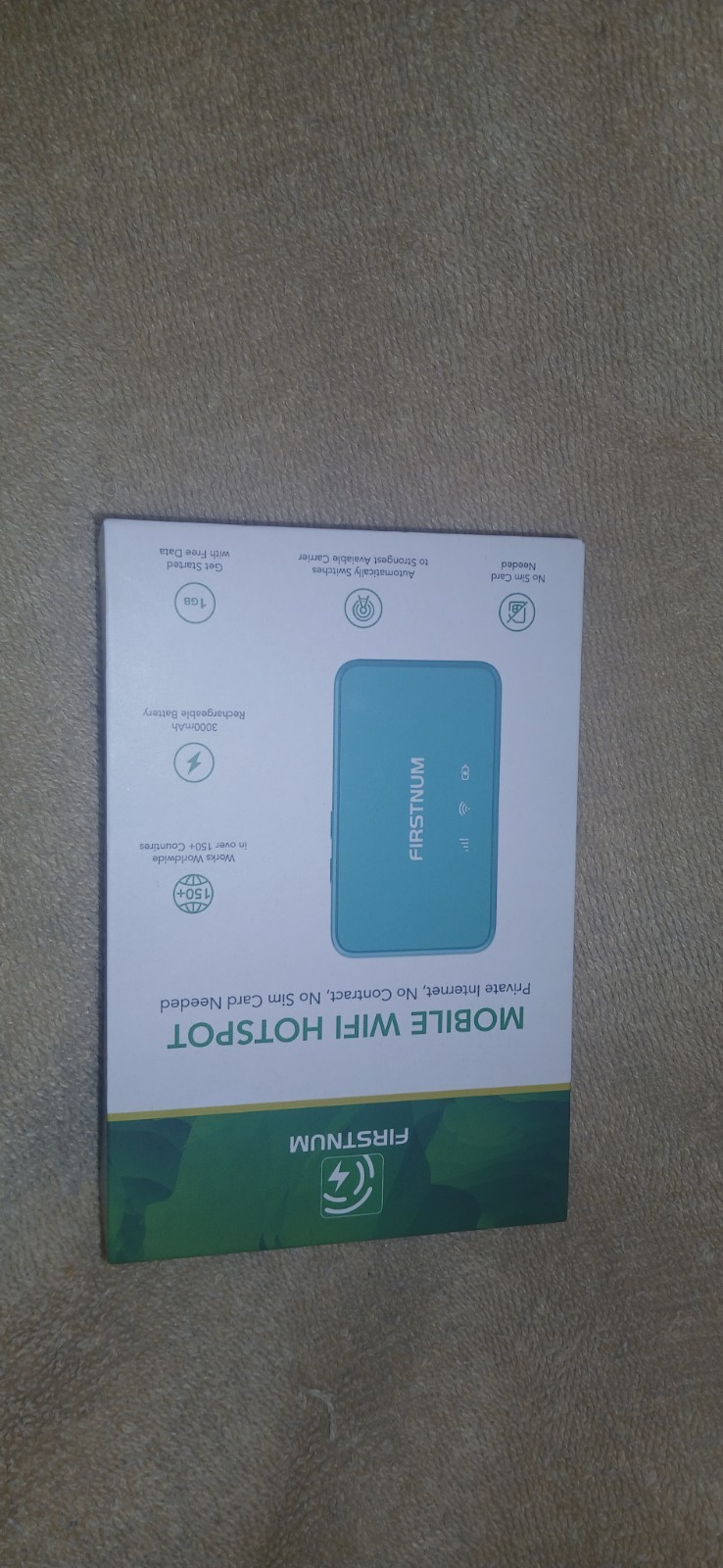 FIRSTNUM M6 4G LTE WiFi 6 Mobile Hotspot 1GB Free Data Monthly Open Box