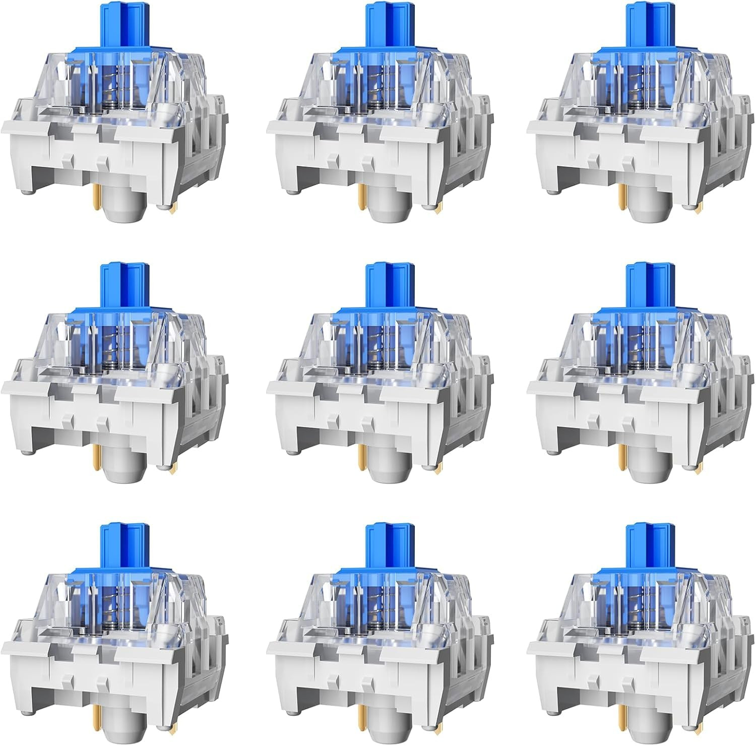 Zhouwang 45PCS Blue Switches,3 Pin Replacement Dustproof Mechanical Keyboards Sw
