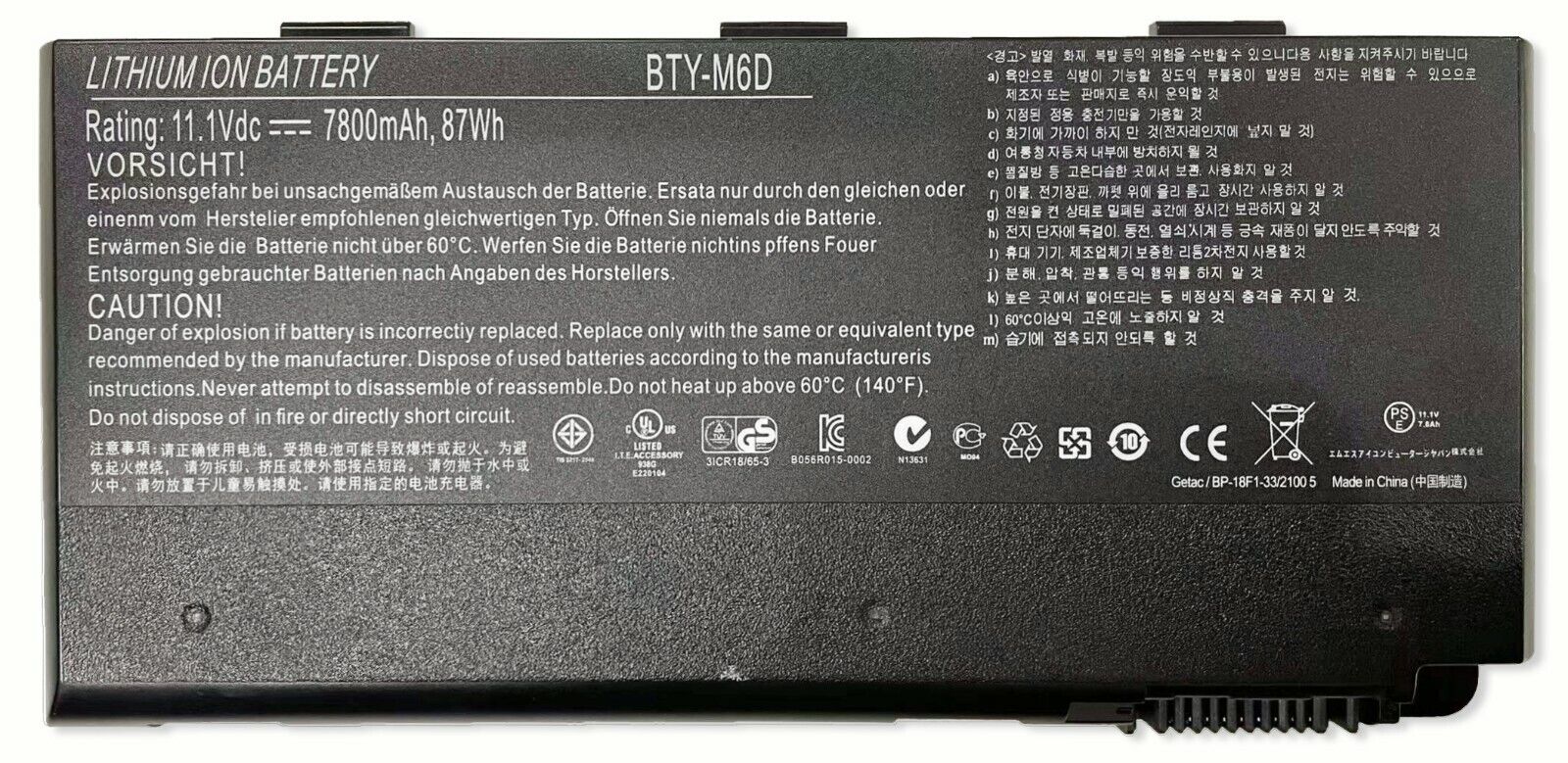 Battery For BTY-M6D MSI GT60 GX60 GT70 GT660 GX660 GT680 GT663R GX680 GT780 9CEL