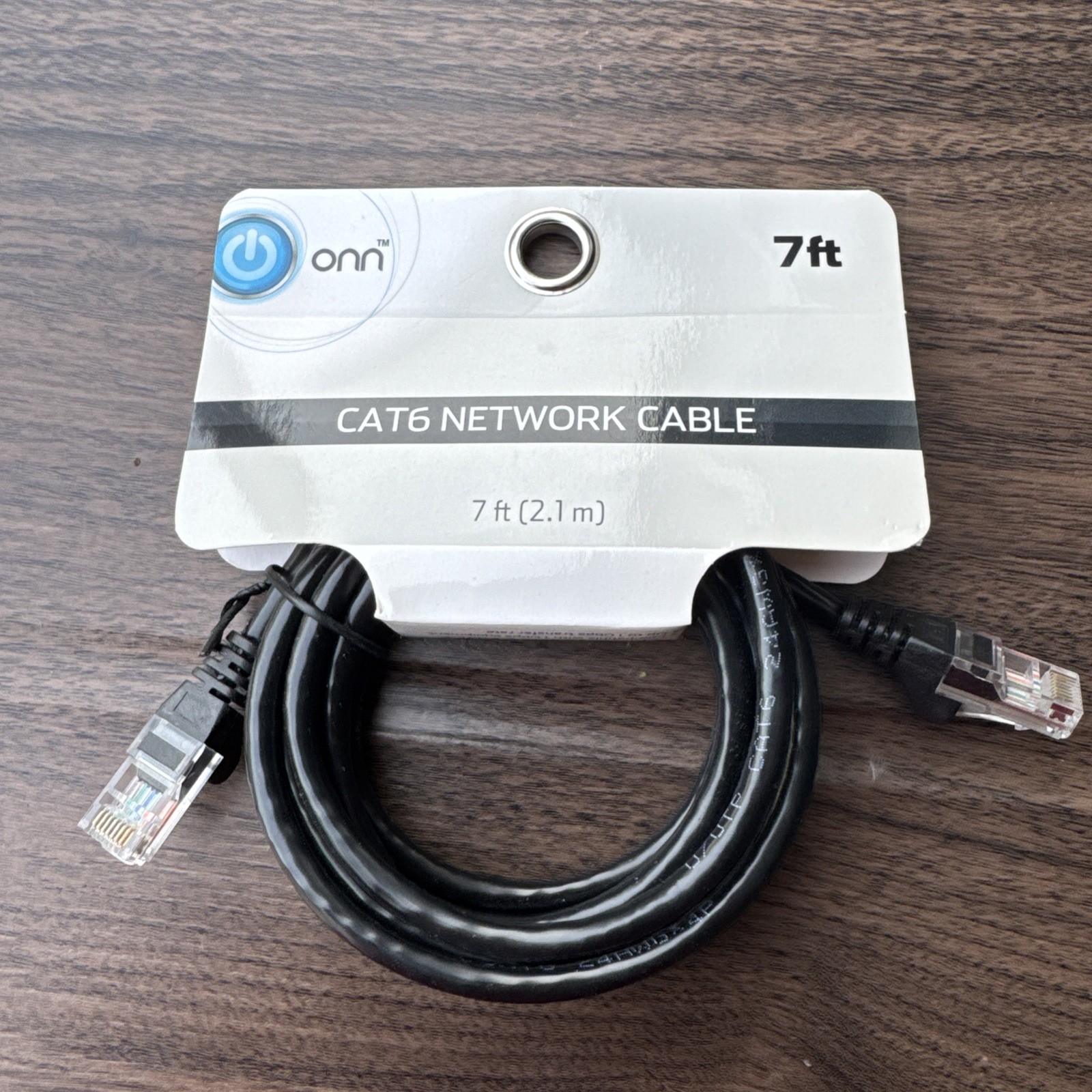 New, Onn 7 Feet  Ethernet Cat6 Networking Cable - Black