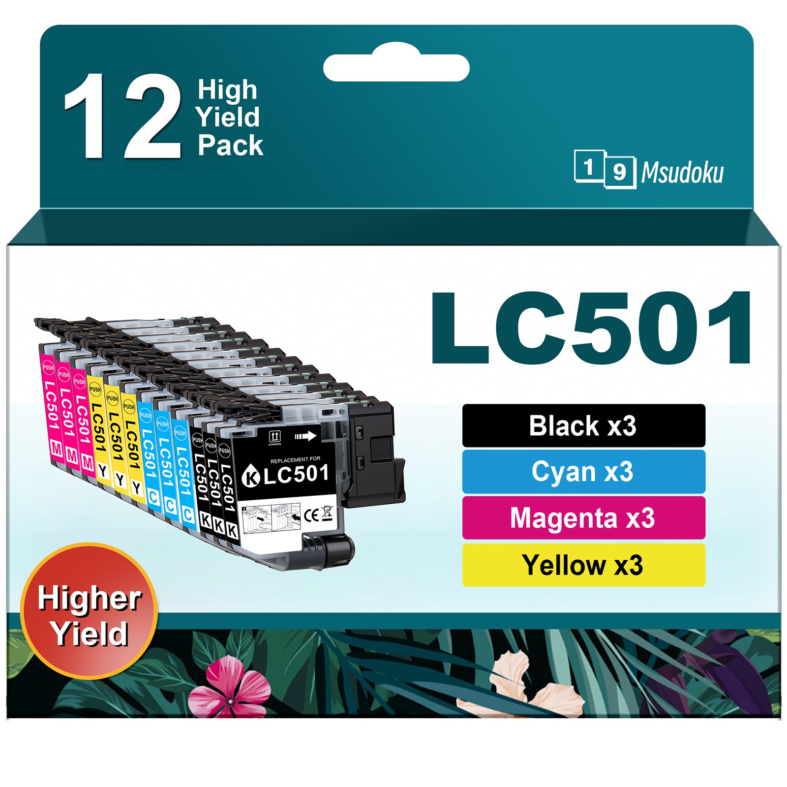 LC501XL Ink Cartridges for Brother MFC-J1360DW MFC-J1410DW MFC-J1260DW