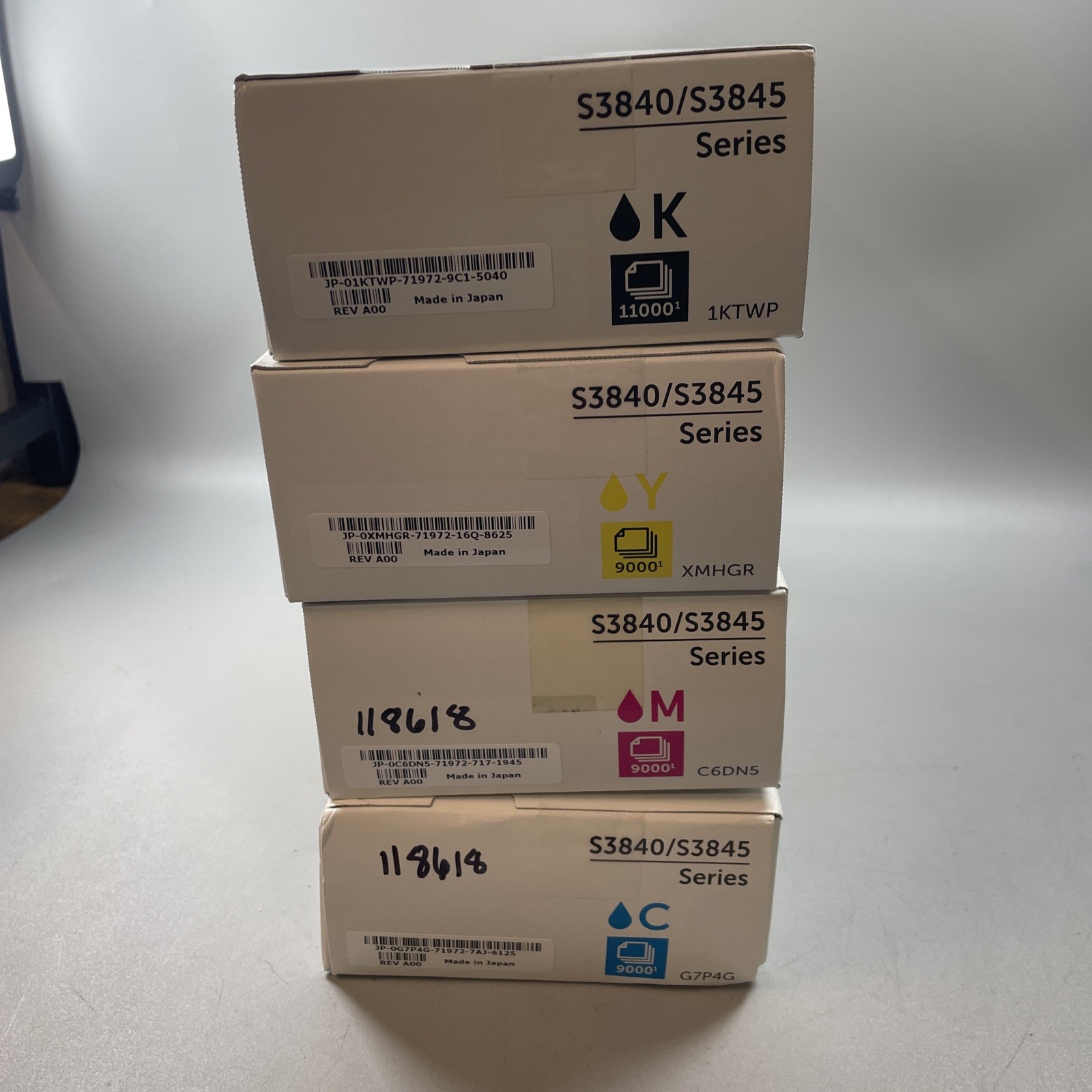 Lot of 4 Dell 1KTWP C6DN5 XMHGR G7P4G KCYM Toner Cartridges S3840 S3845 - New
