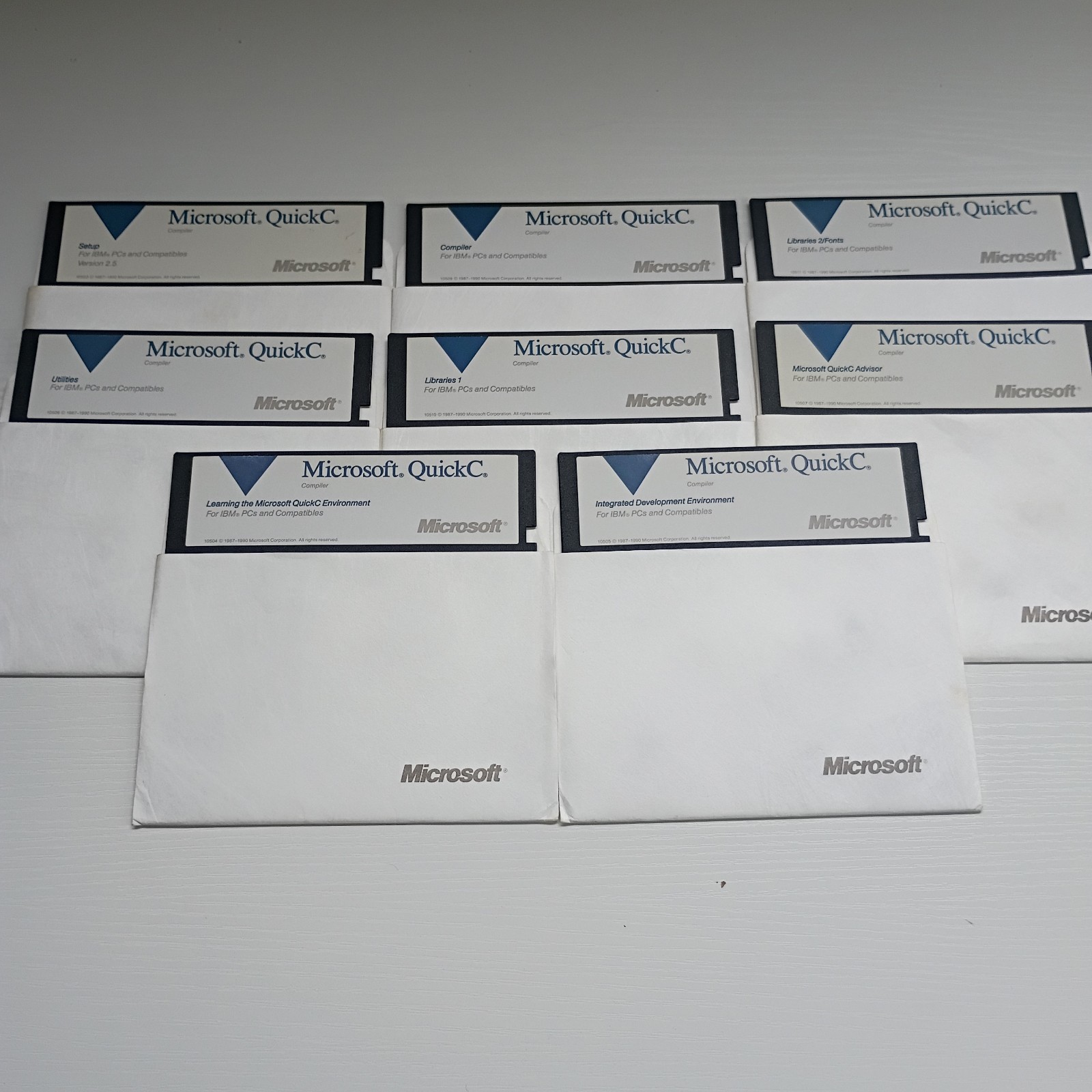 Microsoft QuickC Software 5.25" Floppy Disks Ver 2.5 87/90 Vintage