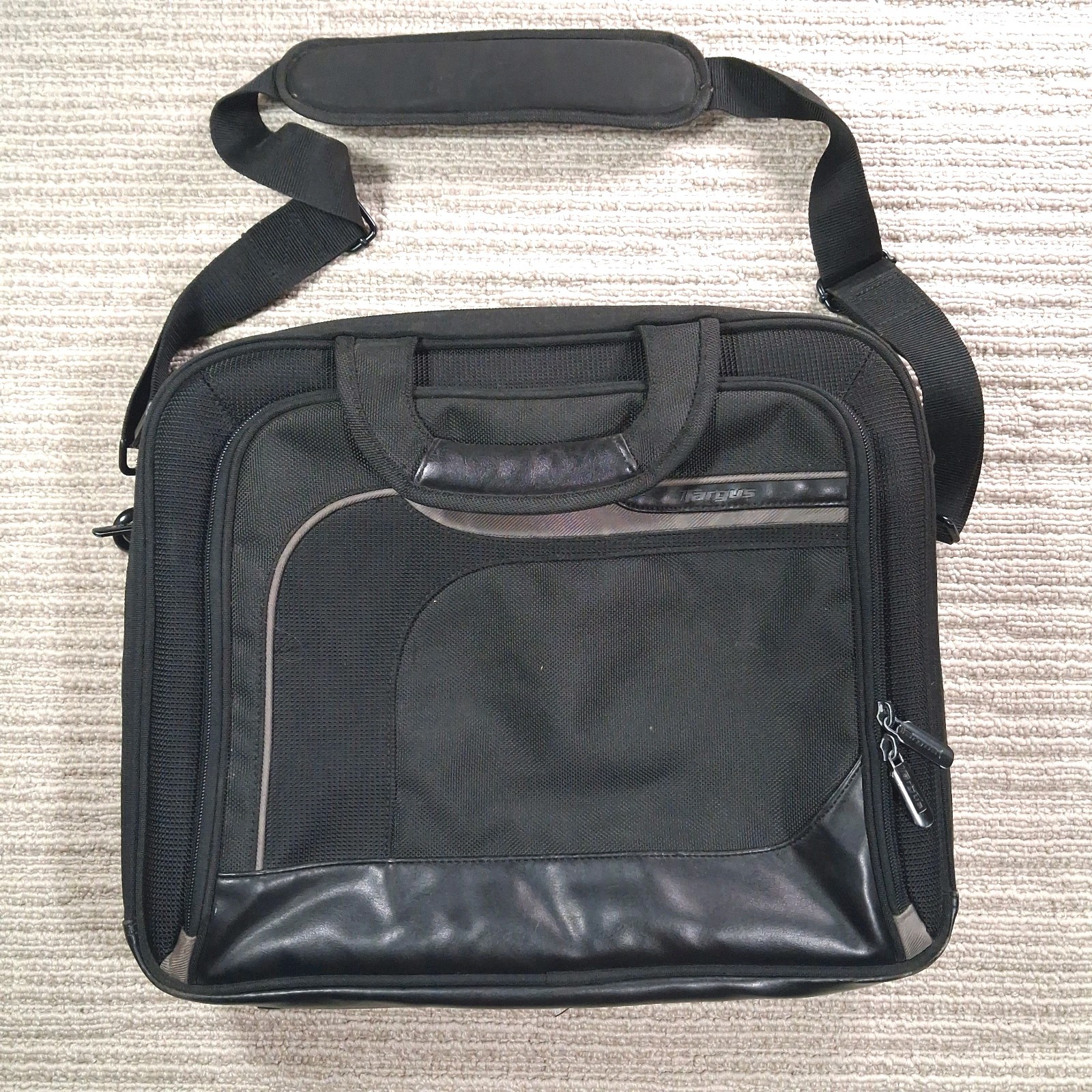targus mobile elite 15.4 laptop briefcase shoulder bag tbt045-01 black nylon​Pr