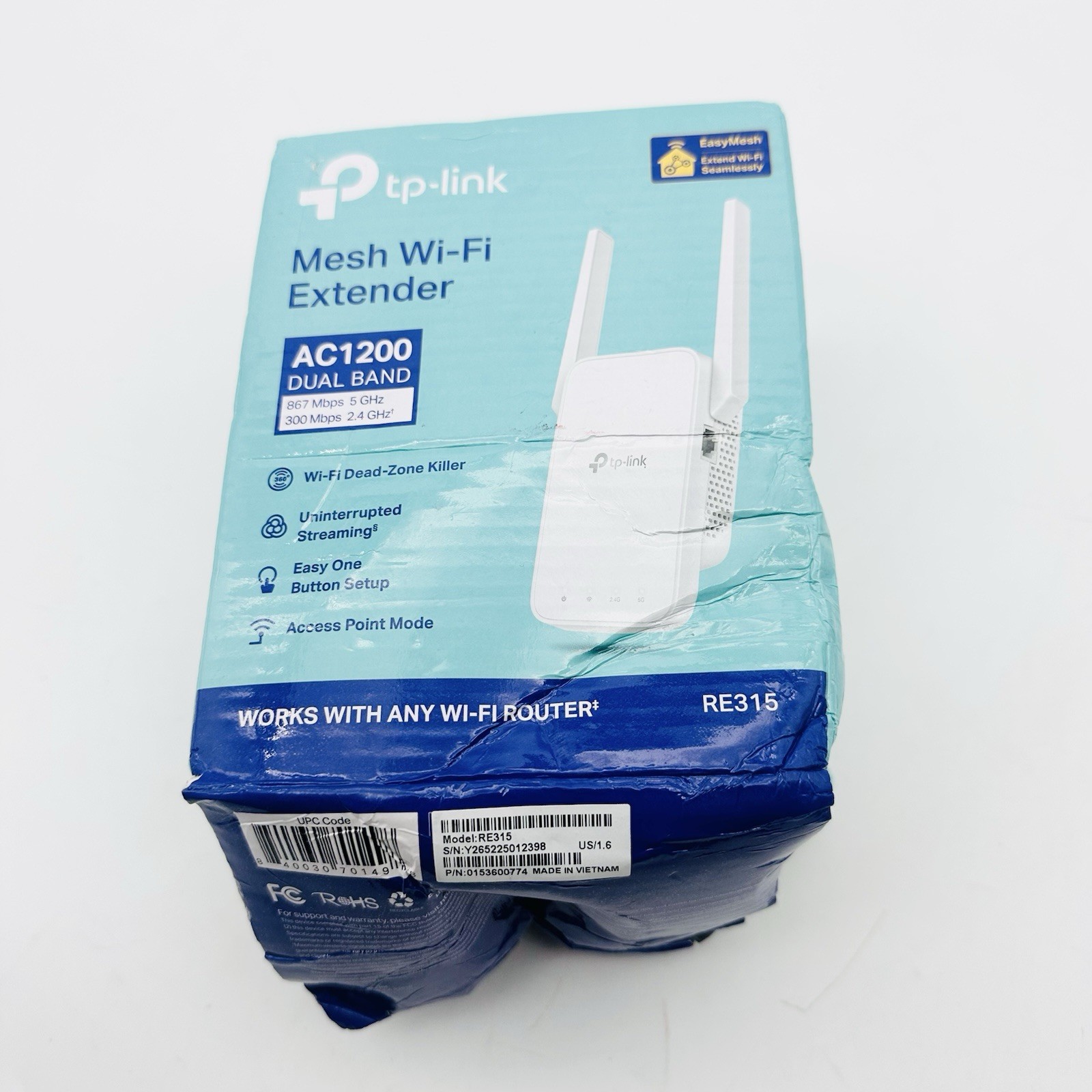 TP-Link RE315 AC1200 Mesh Wi-Fi Range Extender Dual Band | Open Box | Tested