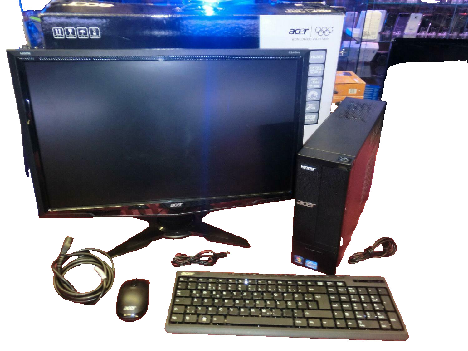 Acer Aspire X1935 Desktop PC & Monitor Acer G245HQ, Intel i5 Quad, 2Y Warranty