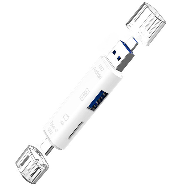 5 In 1 Multifunctional USB Type-C Micro-USB Universal OTG Memory SD Card Reader