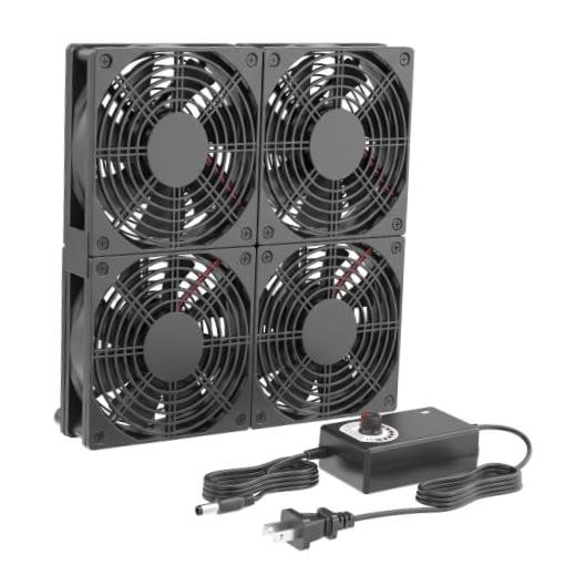 Adjustable Speed 4 Fans Cooling Pad, 4x120mm Computer Fan with AC Power Speed
