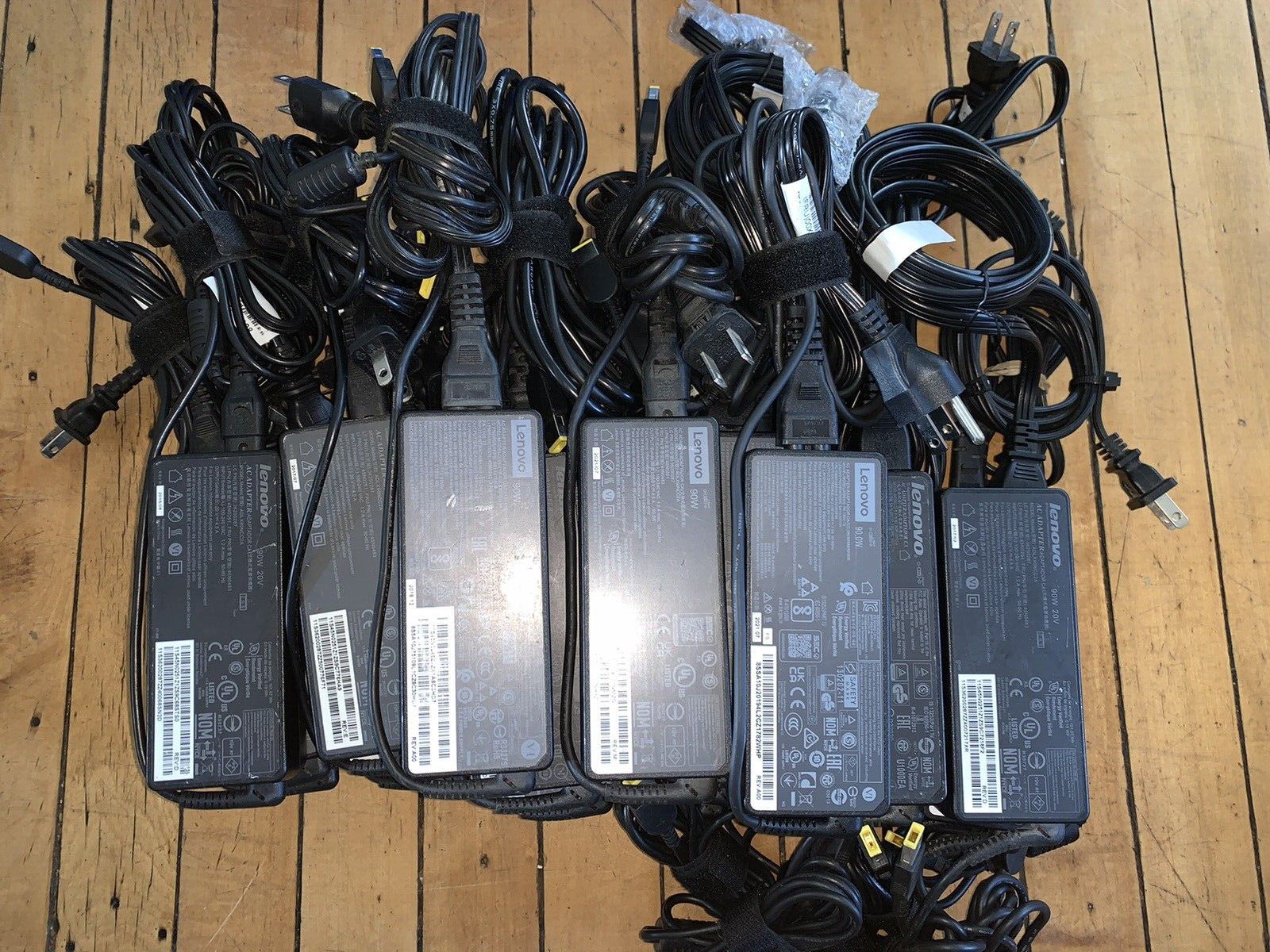 Lot of 27 OEM Lenovo 90W Yellow Square Tip Adapter Laptop Charger TESTED / GOOD